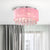 Hatiora 4-Light Drum Flush Mount with Pink Fabric Shade