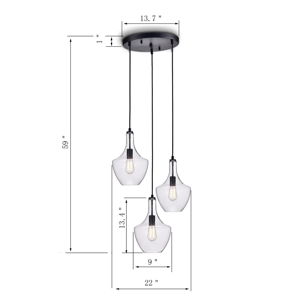 Calandra 3-Light Cluster Pendant