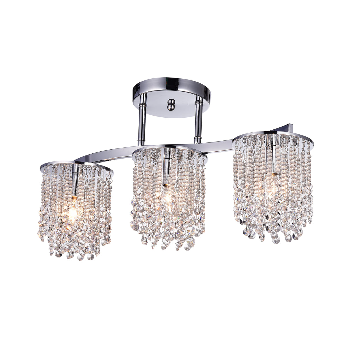 Denissa 3-Light Cluster Semi-Flush Mount - Chrome