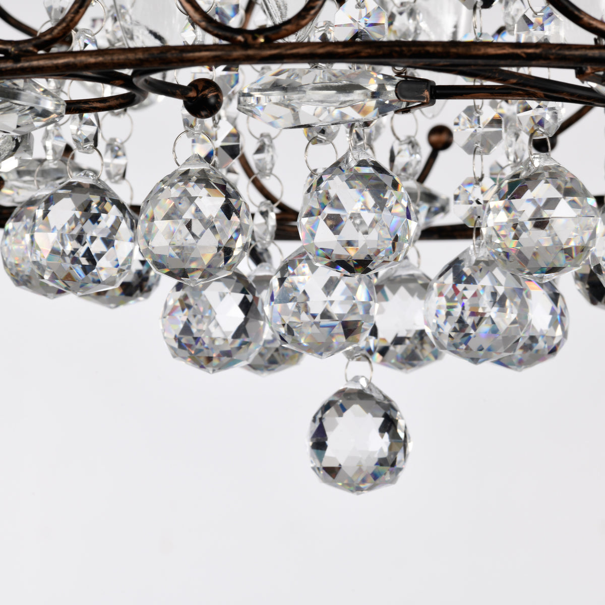 Eurema 4-Light Statement Drum Semi-Flush Mount w/ Crystal Elements - Black Brushed Bronze