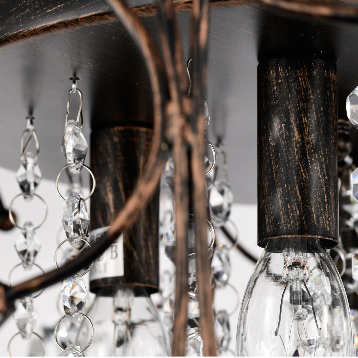 Eurema 4-Light Statement Drum Semi-Flush Mount w/ Crystal Elements - Black Brushed Bronze