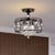 Eurema 4-Light Statement Drum Semi-Flush Mount w/ Crystal Elements - Black Brushed Bronze