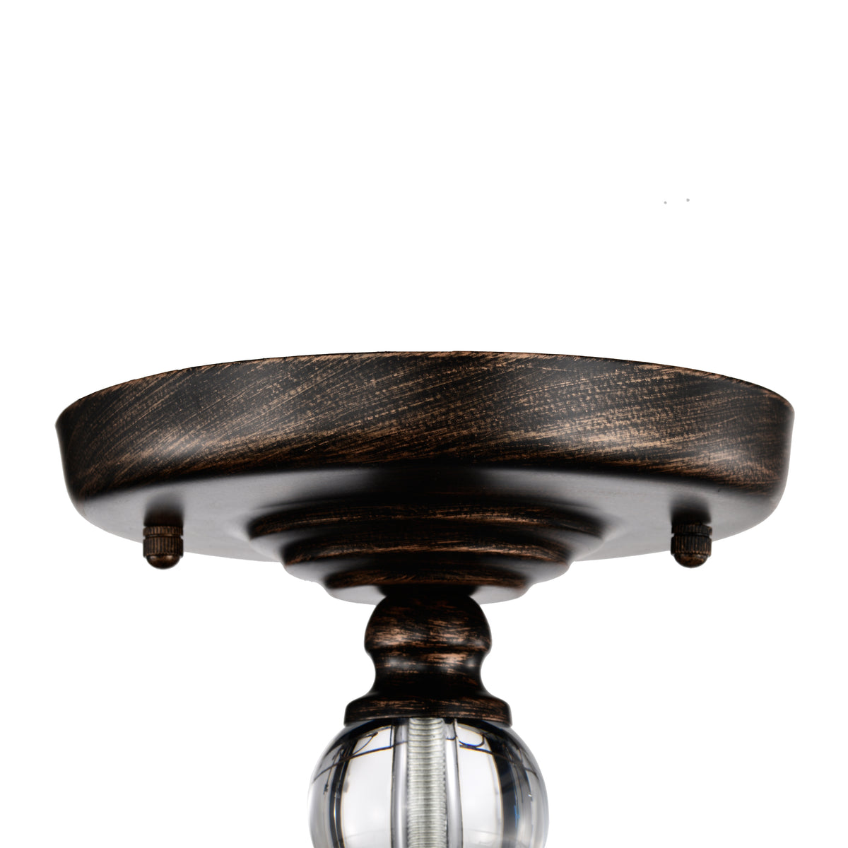 Eurema 4-Light Statement Drum Semi-Flush Mount w/ Crystal Elements - Black Brushed Bronze