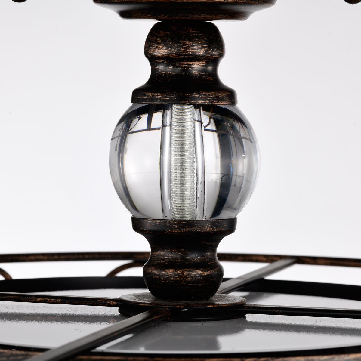 Eurema 4-Light Statement Drum Semi-Flush Mount w/ Crystal Elements - Black Brushed Bronze