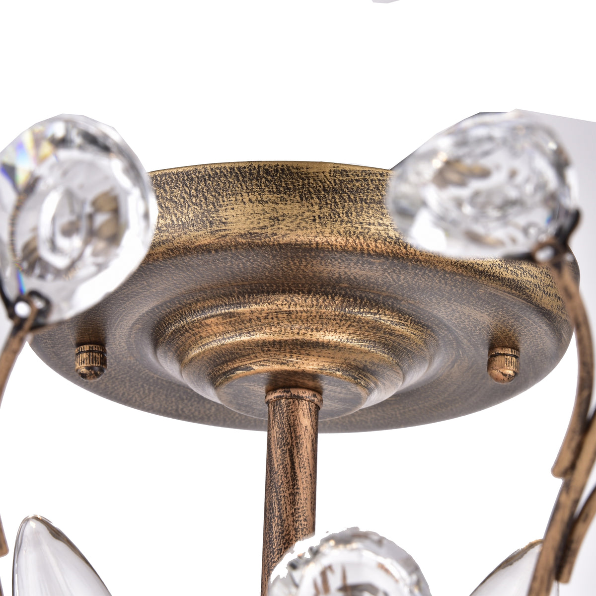 Armançon 5-Light Unique / Statement Semi-Flush Mount - Black Brushed Gold