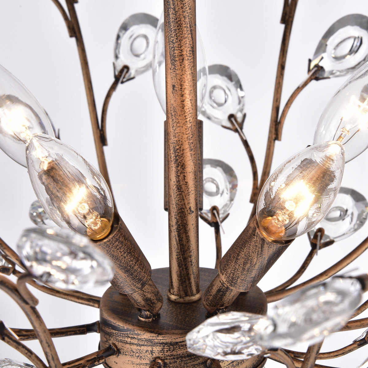 Armançon 5-Light Unique / Statement Semi-Flush Mount - Black Brushed Gold