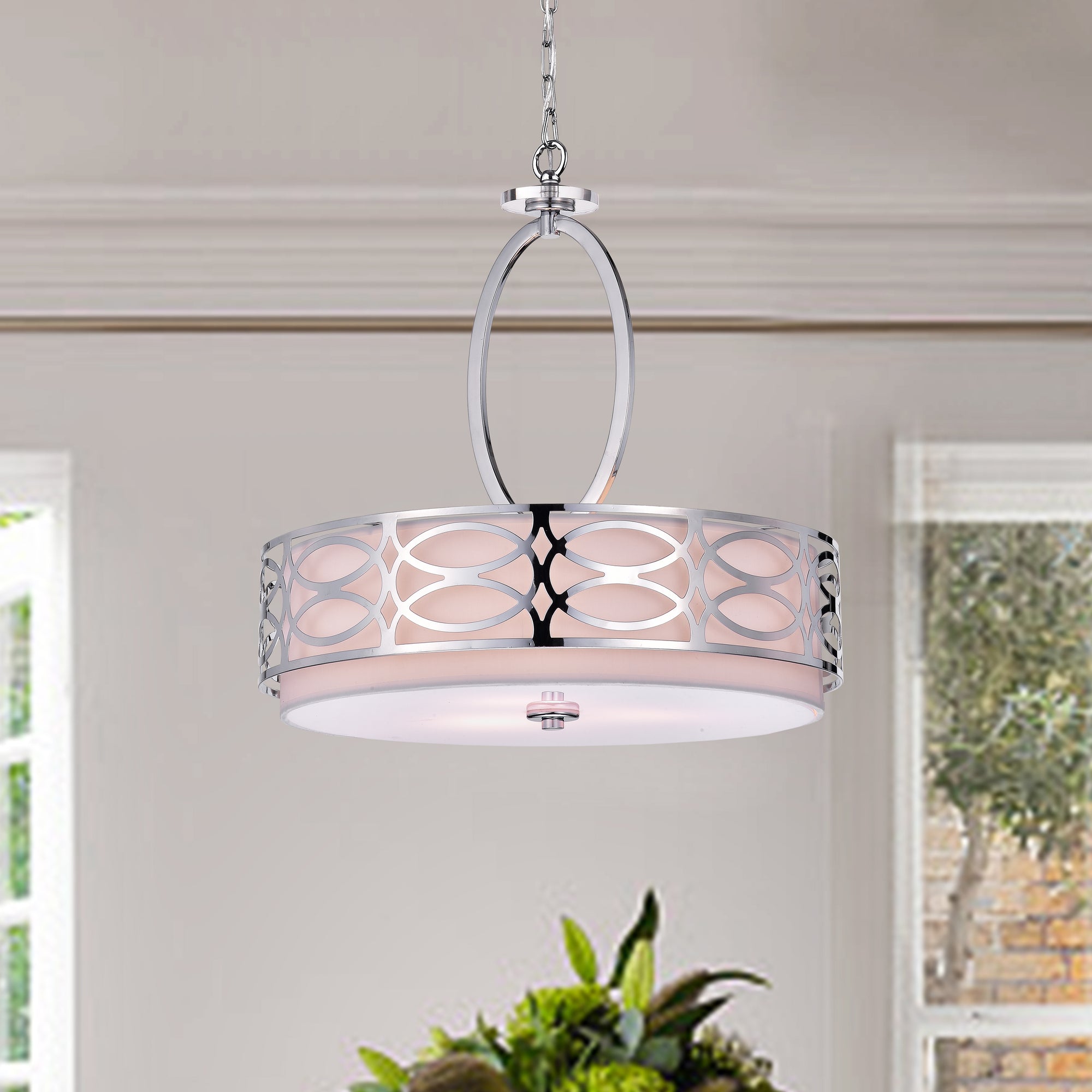 Alitalo 3-Light Shaded Drum Chandelier