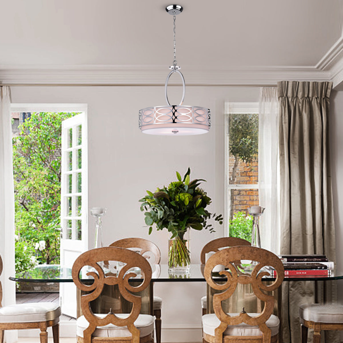 Alitalo 3-Light Shaded Drum Chandelier