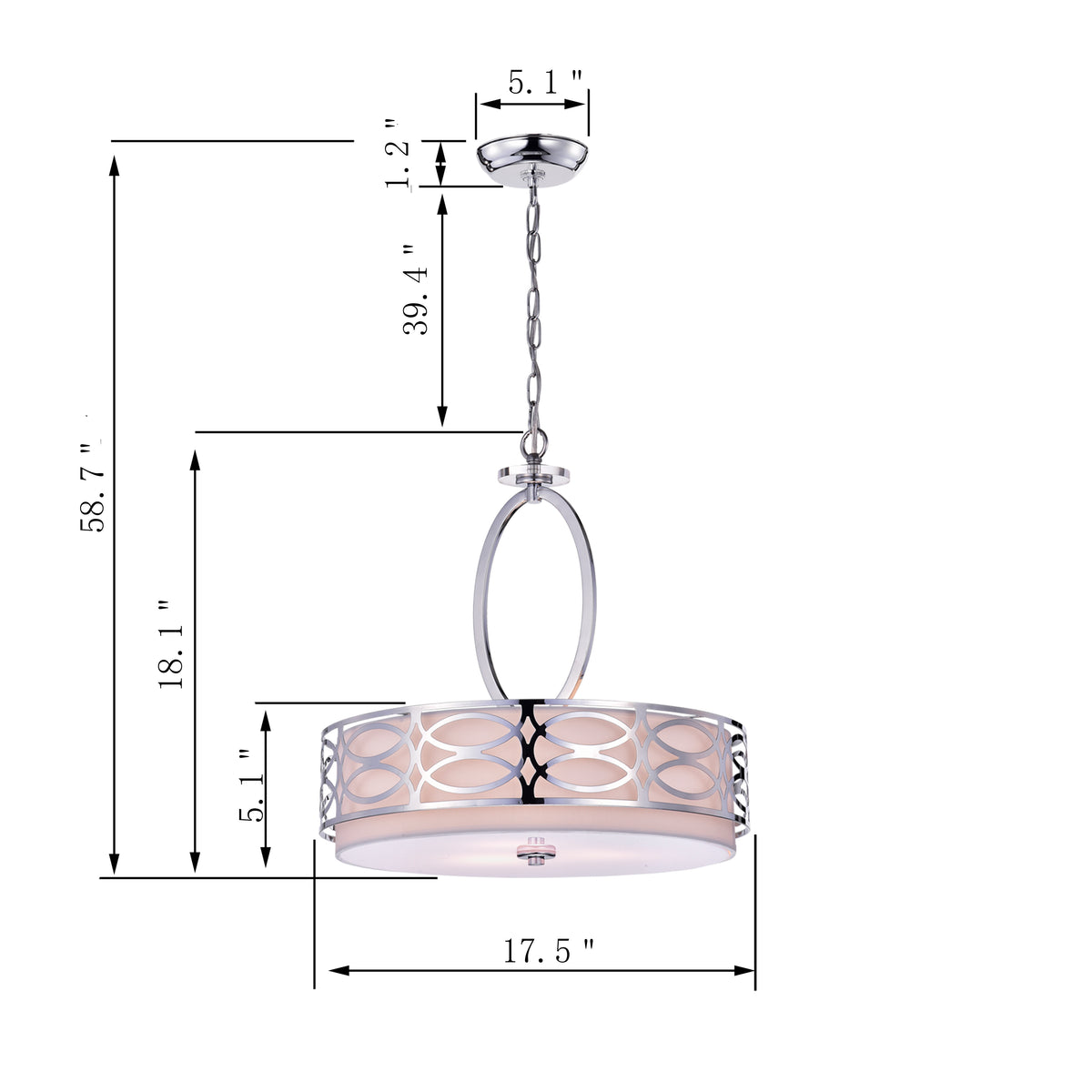 Alitalo 3-Light Shaded Drum Chandelier
