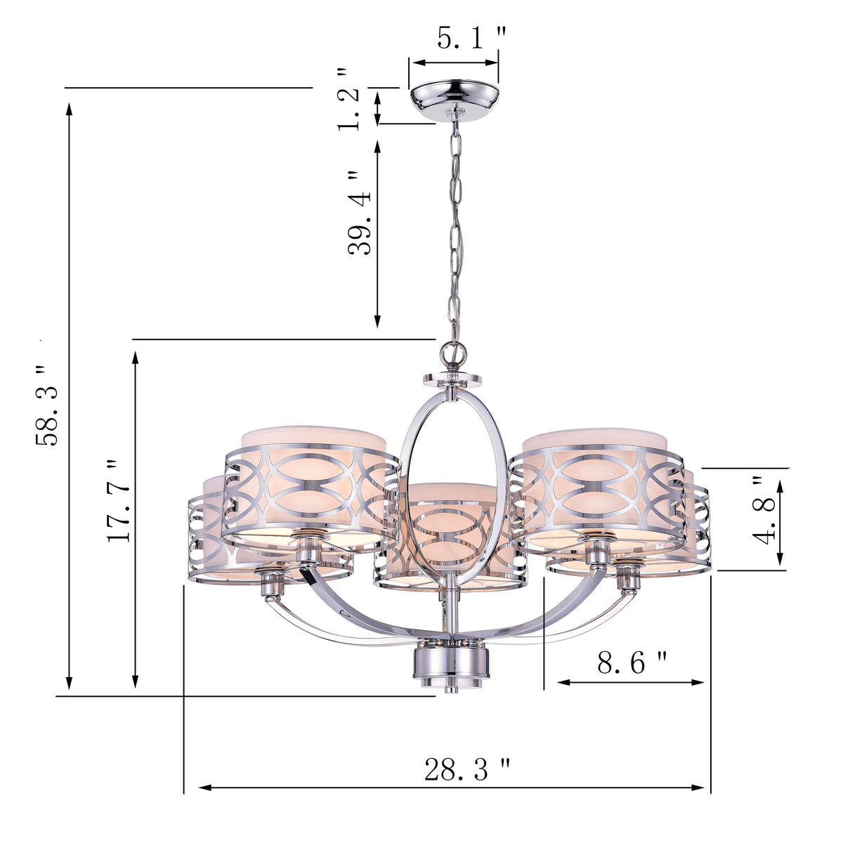 Fortaleza 5-Light Contemporary Chandelier