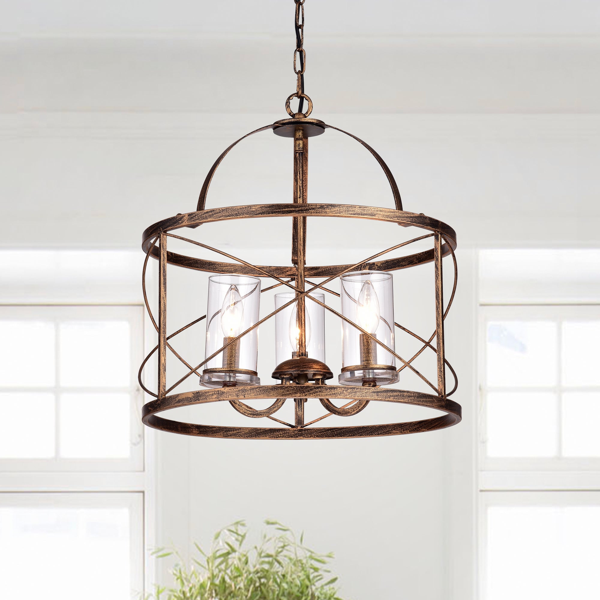 Gravias 3-Light Round Lantern Pendant