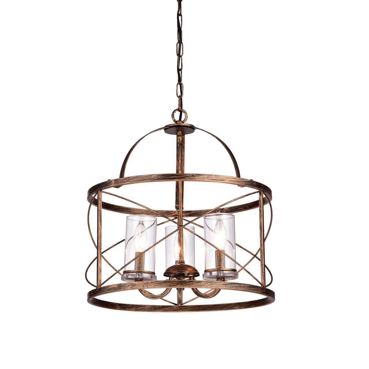 Gravias 3-Light Round Lantern Pendant