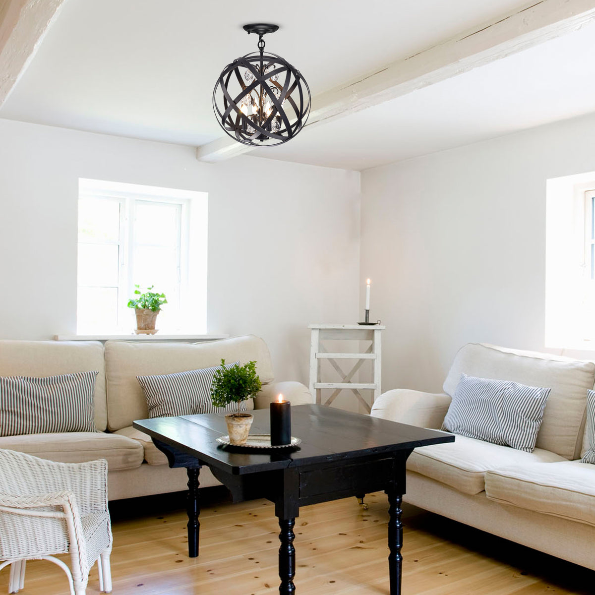 Calichi 4-Light Globe Semi-Flush Mount