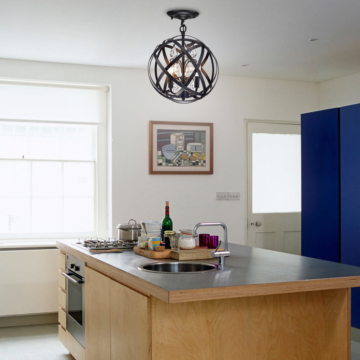 Danaon 3-Light Globe Semi-Flush Mount