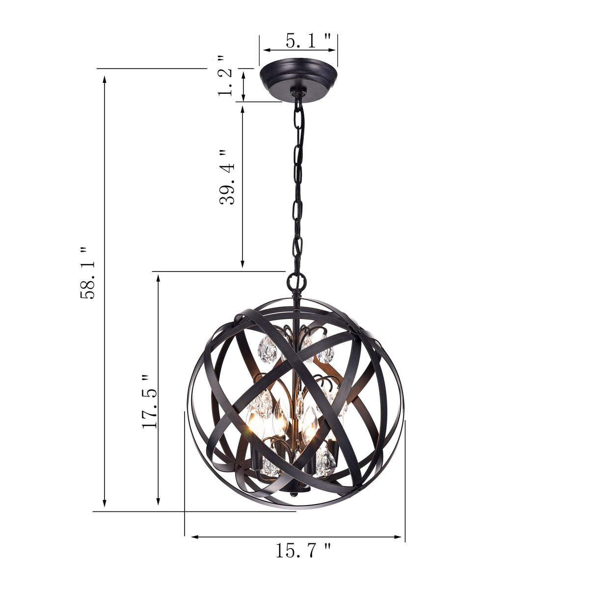 Caliste 4-Light Globe Pendant