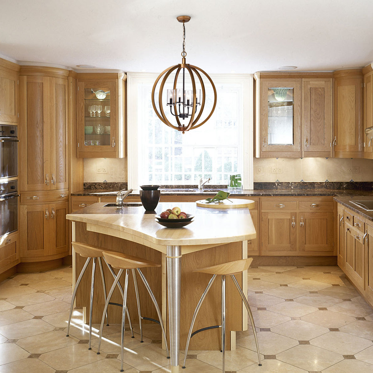 Erula 4-Light Globe Pendant - Gold