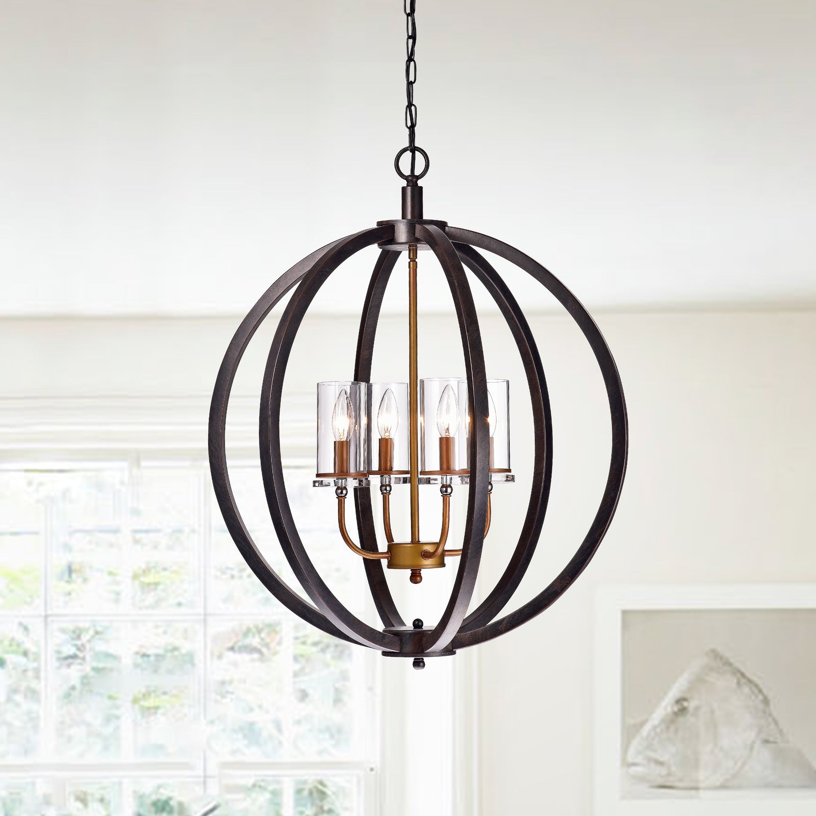 Erula 4-Light Globe Pendant - Light Black