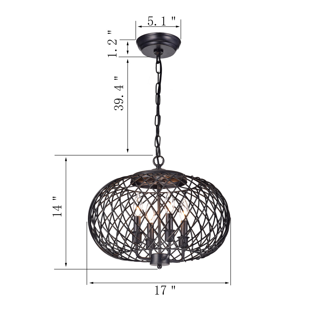 Dericia 4-Light Globe Pendant