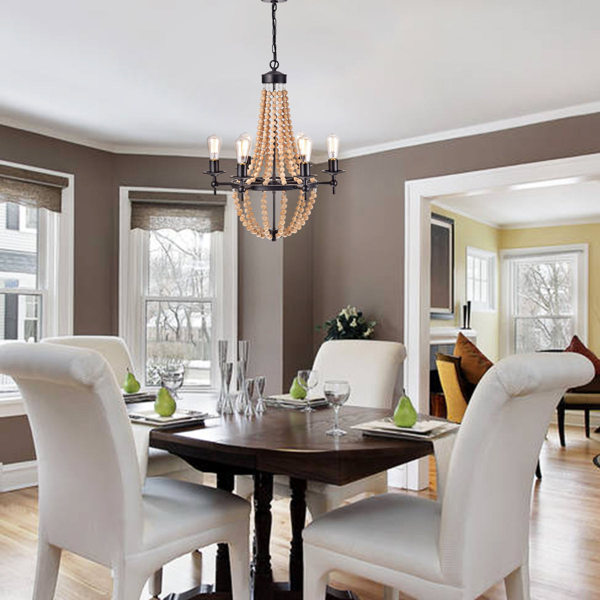 Akrita 6-Light Beaded Empire Chandelier