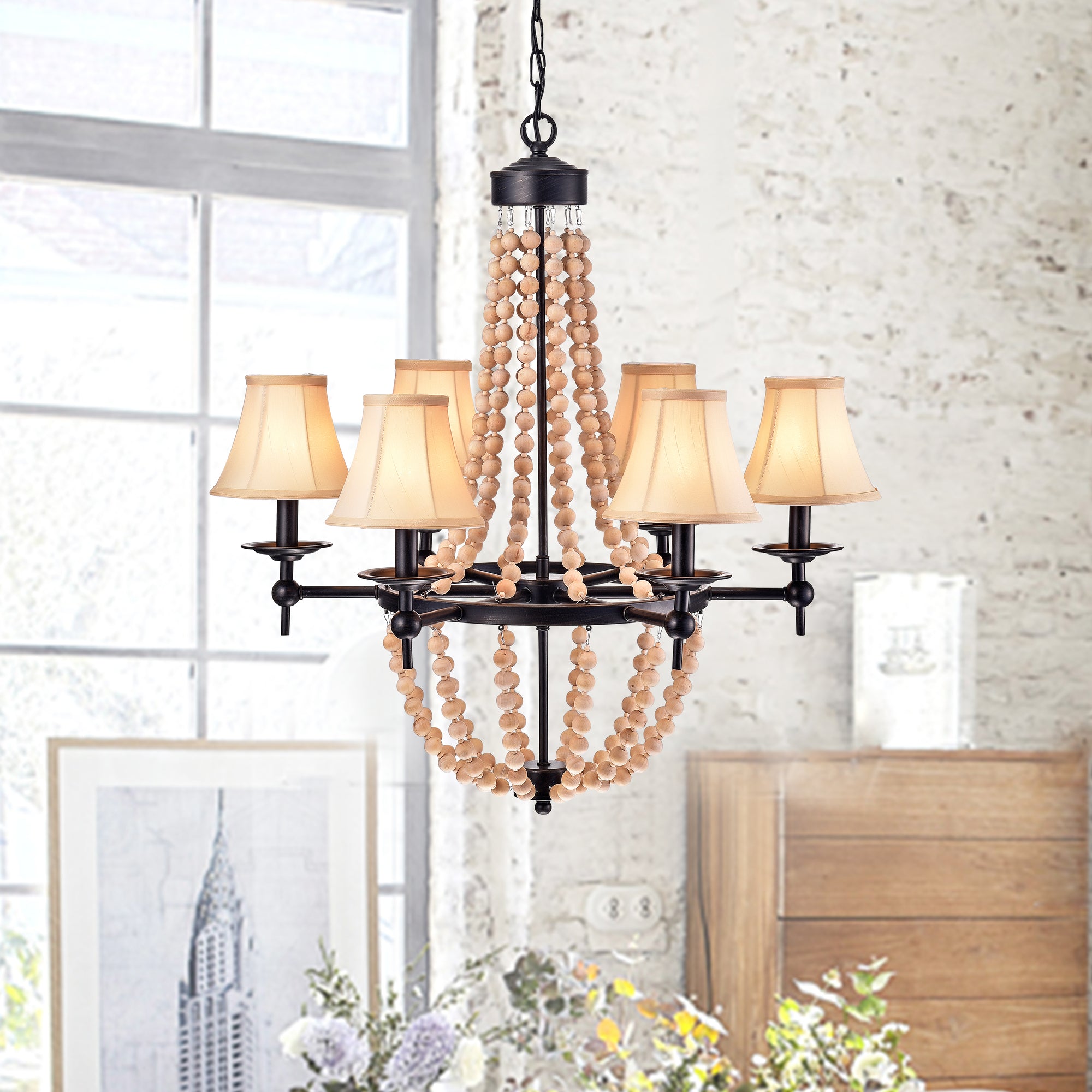 Betiana 6-Light Beaded Empire Chandelier