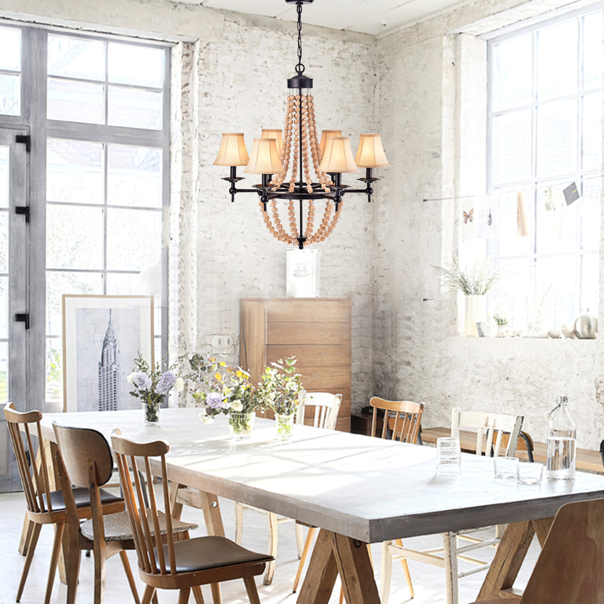 Betiana 6-Light Beaded Empire Chandelier