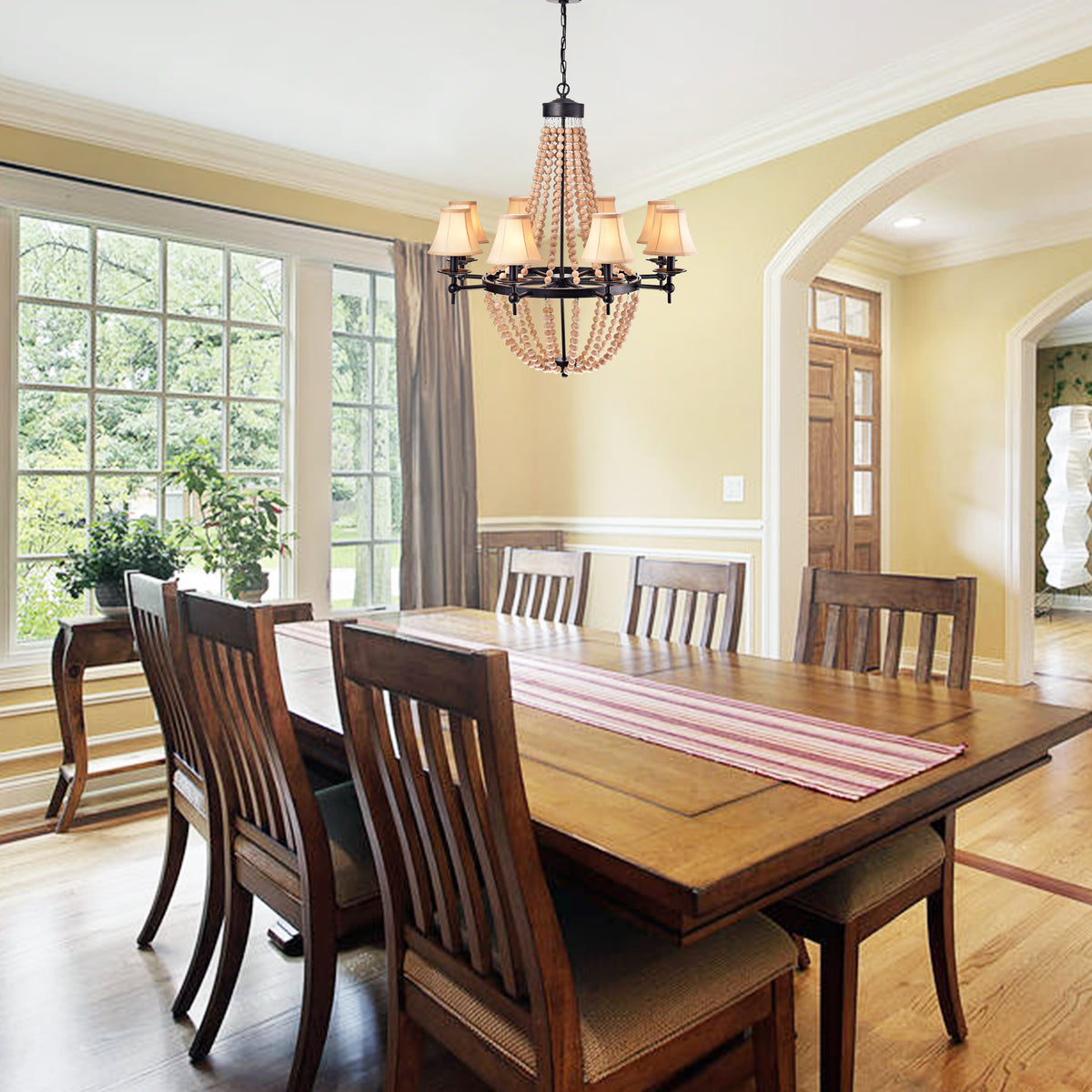 Bienna 8-Light Beaded Empire Chandelier