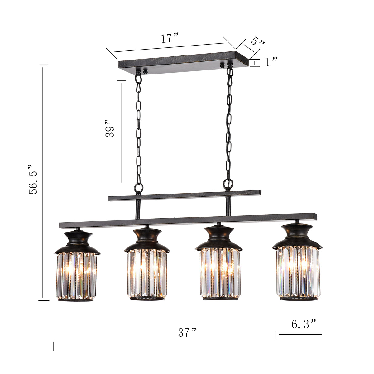 Livadi 4-Light Linear Chandelier