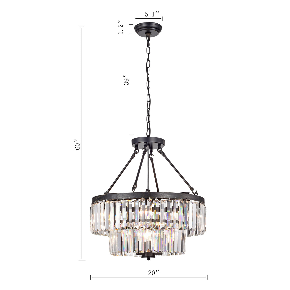 Muret 9-Light Chandelier - Black Brushed Coffee