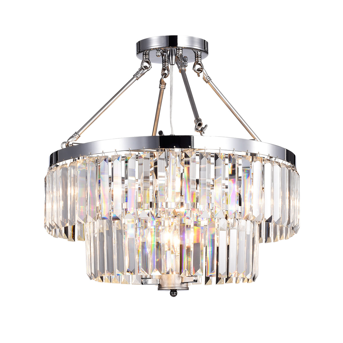 Lotos 9-Light Crystal Semi Flush Mount - Chrome
