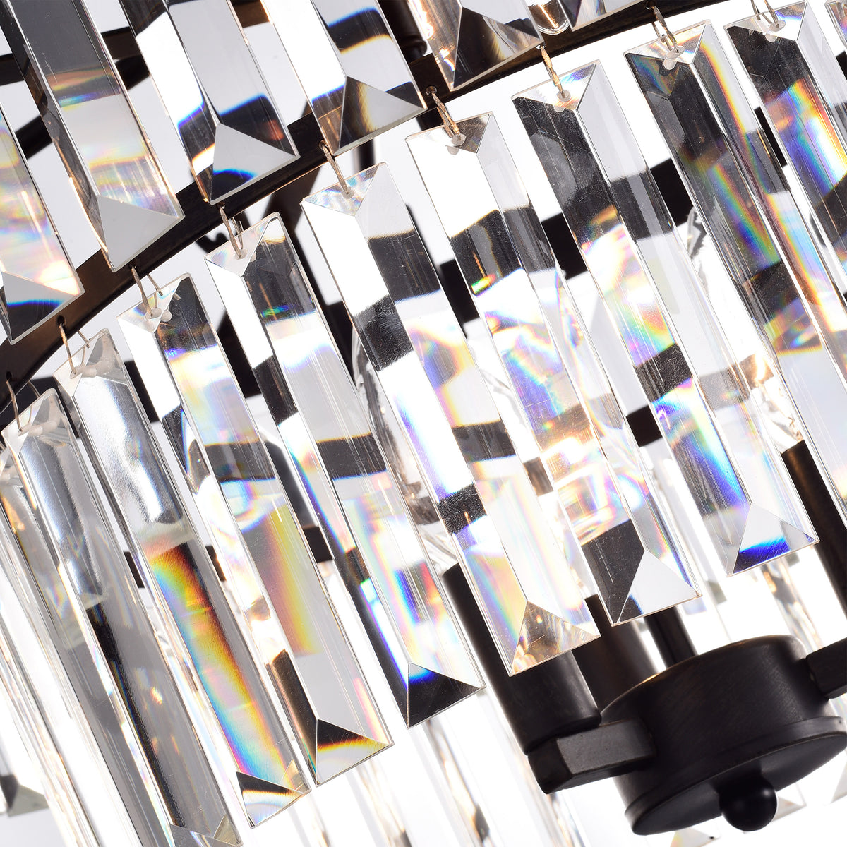 Lotos 9-Light Crystal Semi Flush Mount - Black Brushed Coffee